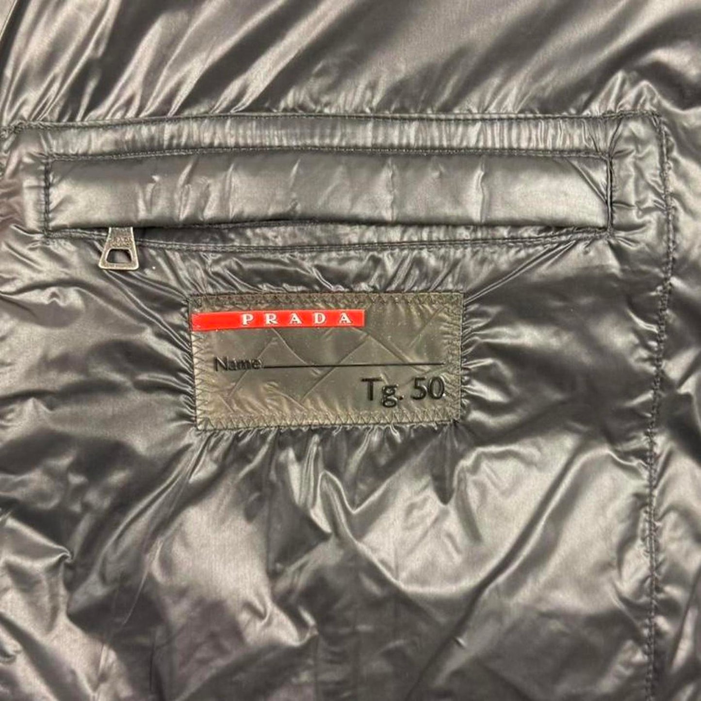 Prada Down Hooded Puffer Jacket Grey (M)