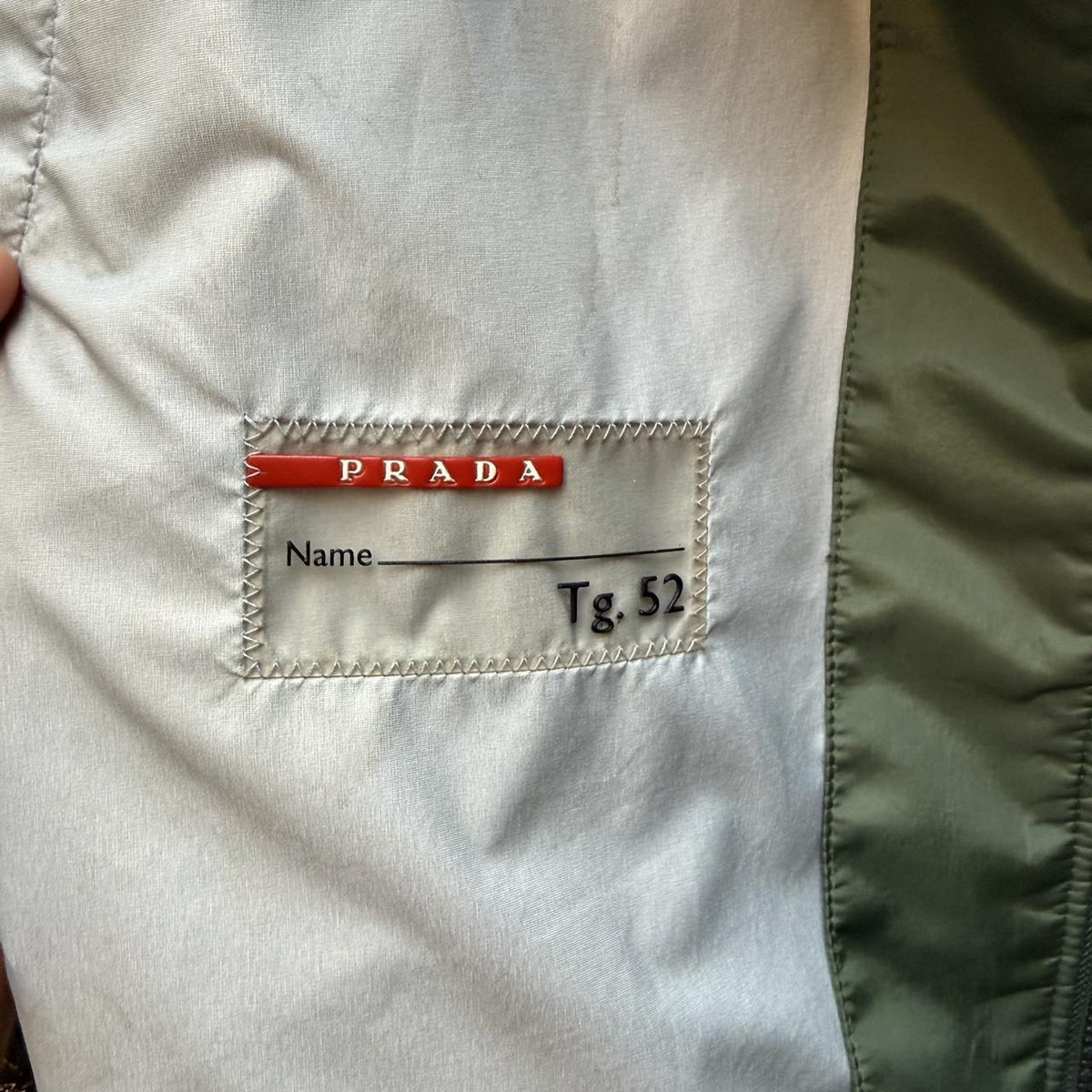 Prada Sport Fully Taped Seam Waterproof Jacket – Khaki Green (XL)