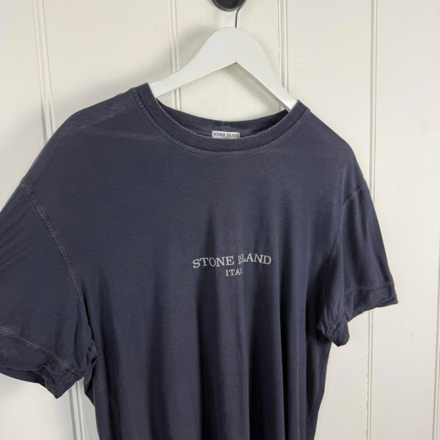 Stone Island Logo T-Shirt Navy (XL)