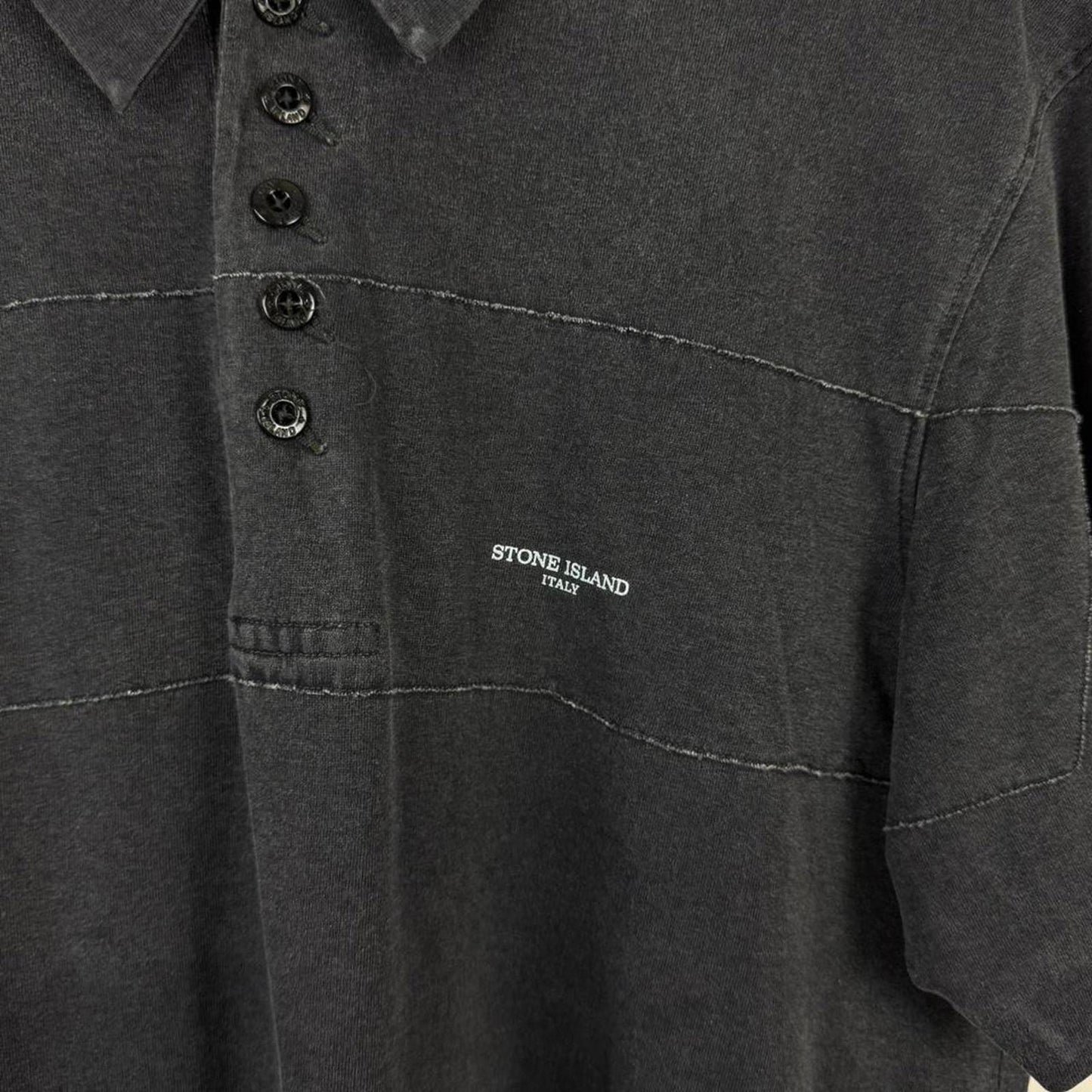 Stone Island Garment Dyed Polo Shirt Black (M/L)