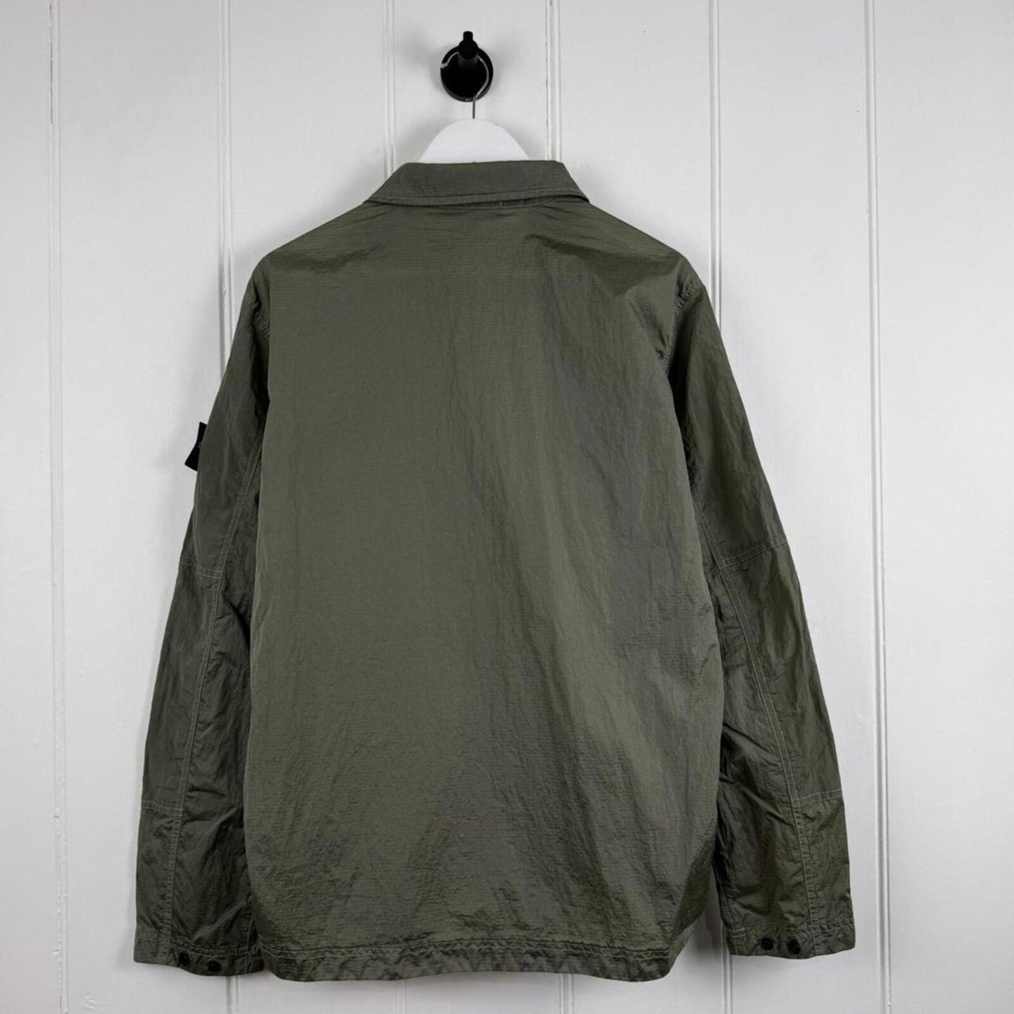 Stone Island Nylon Metal Ripstop Overshirt Olive Green (L)
