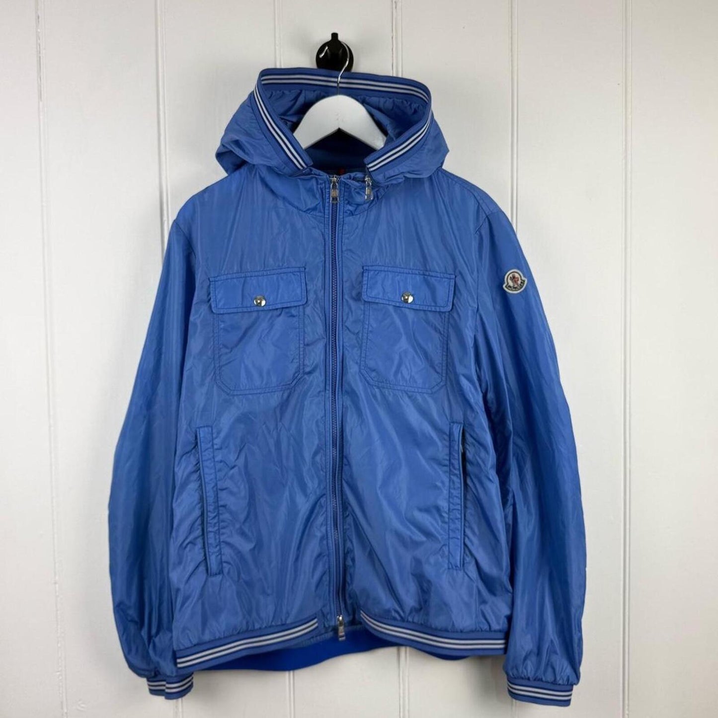 Moncler Hooded Lightweight Jacket Blue (XL)