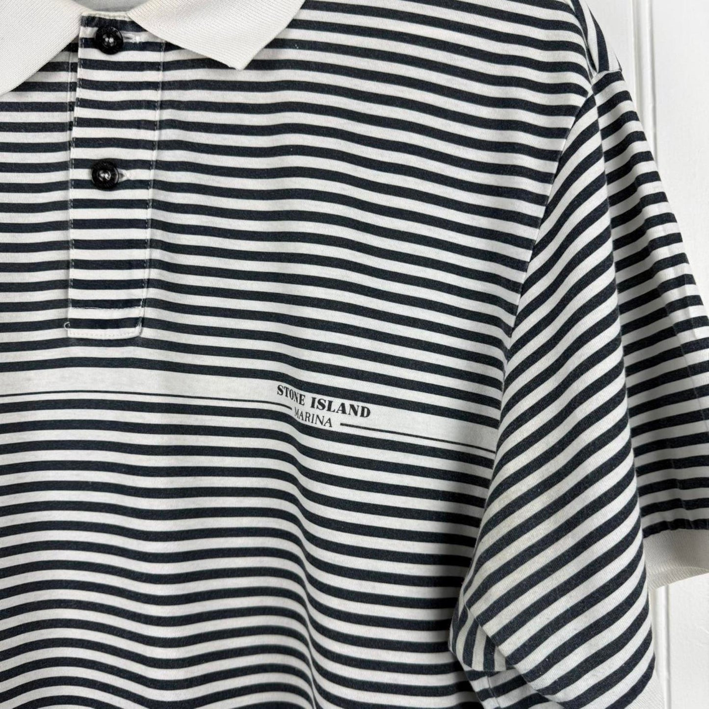Stone Island Marina Striped Polo Shirt – Size XXL (Relaxed Fit)