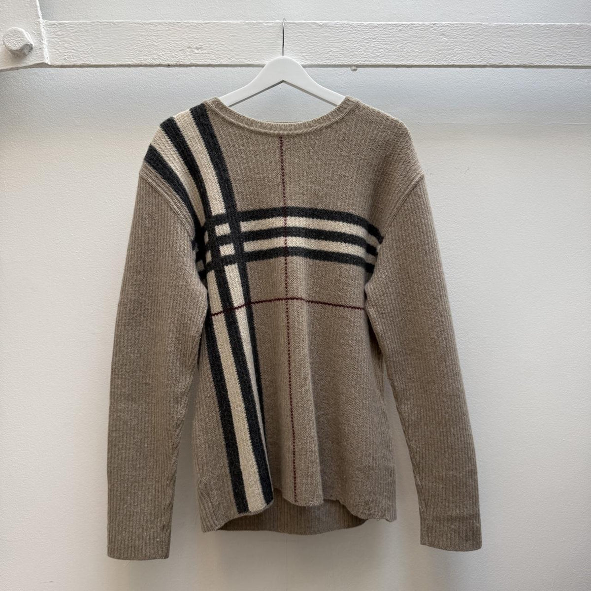 Burberry Vintage Nova Check Knit Jumper Beige (M)