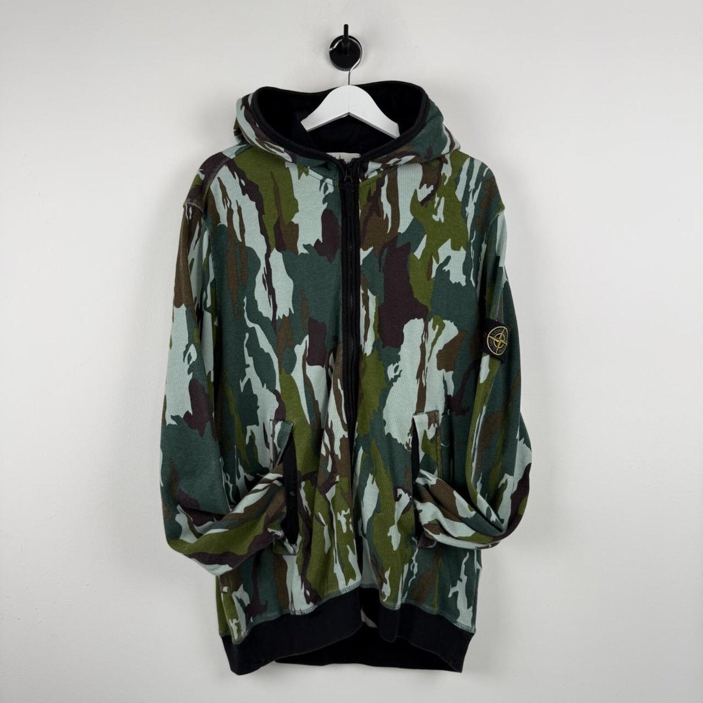 Stone Island Flowing Camo Zip Hoodie (3XL)
