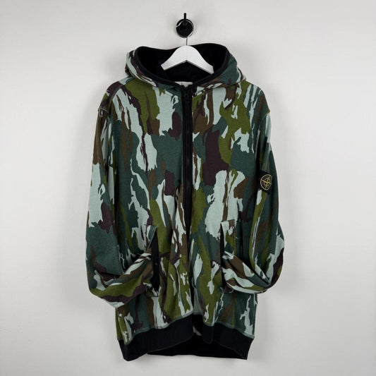 Stone Island Flowing Camo Zip Hoodie (3XL)