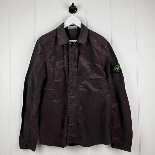 Stone Island Weft Shirt Jacket Pearlescent Burgundy (L)