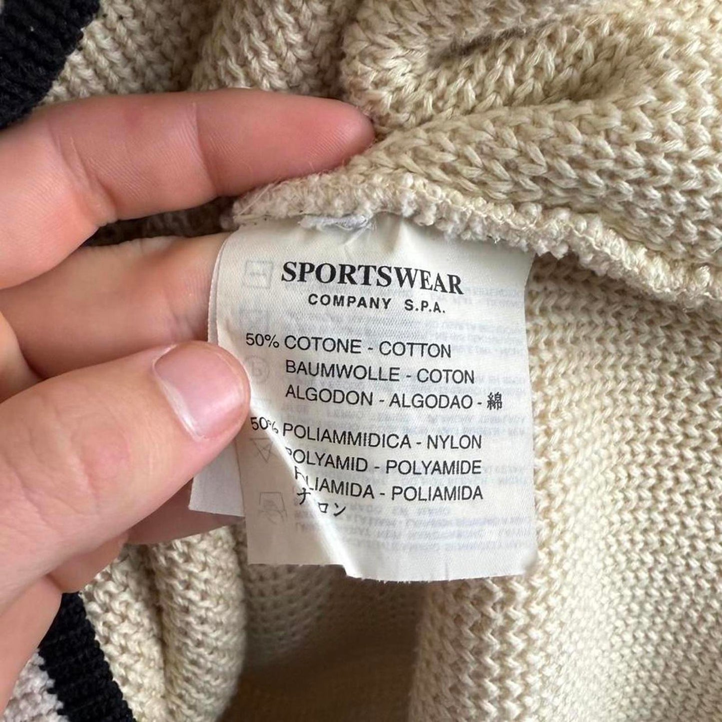 Stone Island Rib Knit Mock Neck Sweater Cream (XL)
