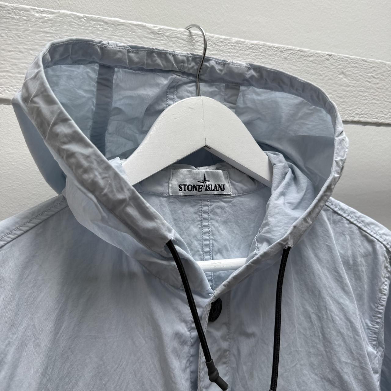 Stone Island Hooded Over Shirt in Light Blue (M)