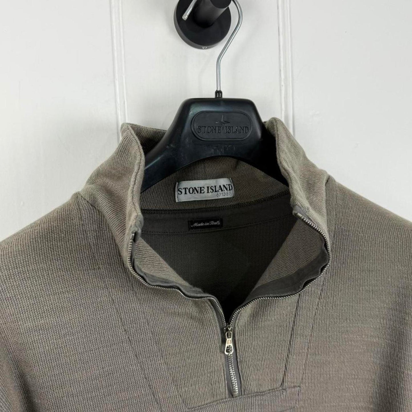 Stone Island Half-Zip Heavy Jersey Sweat Taupe (L)