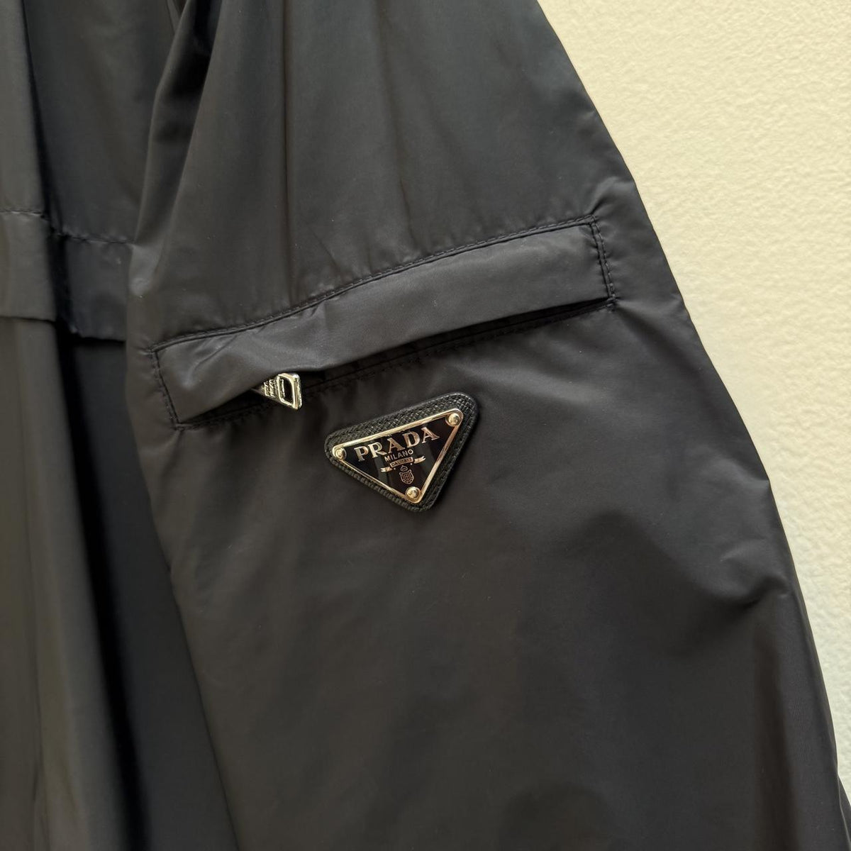 Prada Navy Blue Nylon Hooded Shell Jacket (XL)