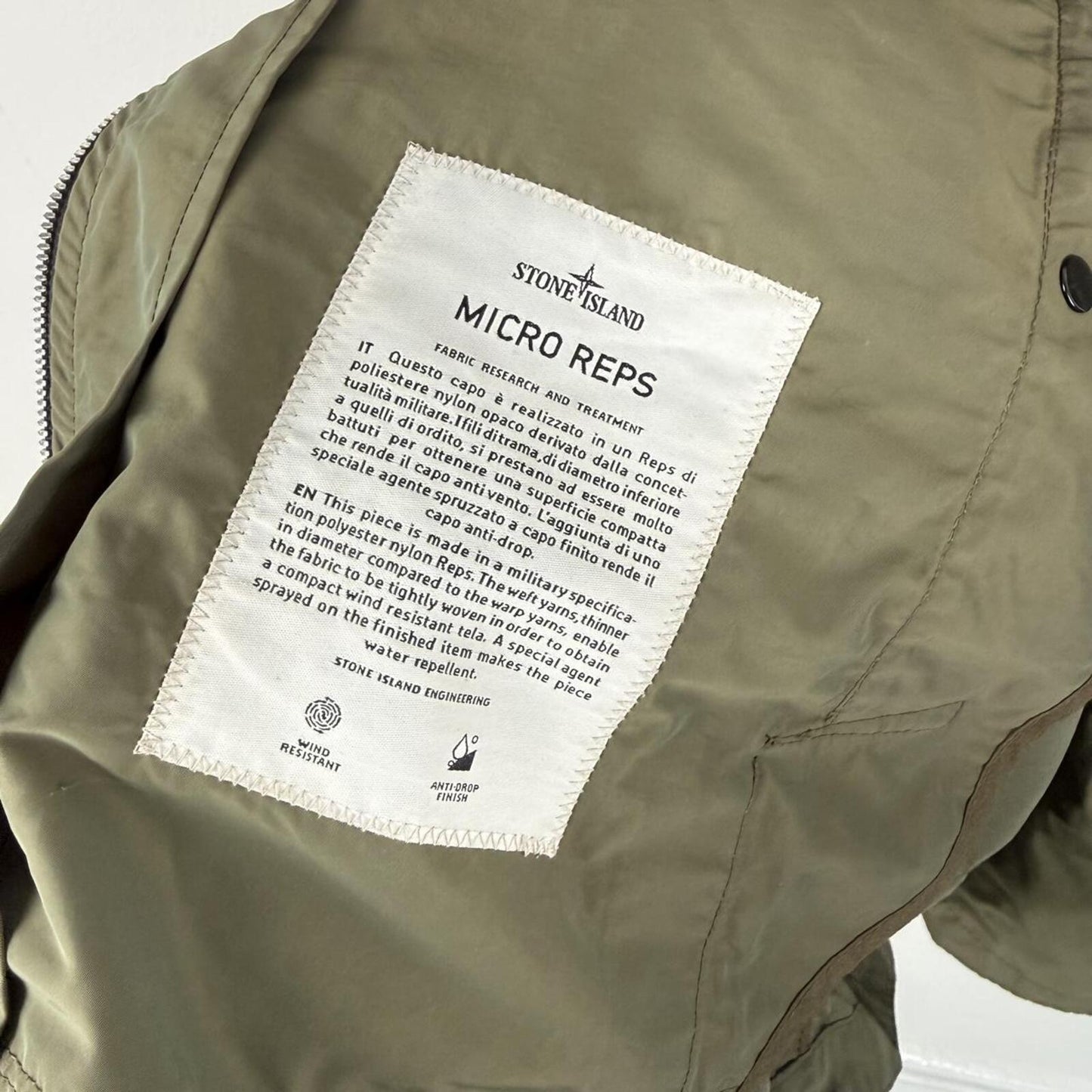 Stone Island Micro Reps Hooded Jacket Olive (XL)
