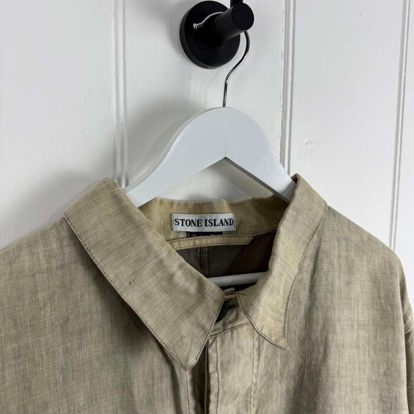 1999 Stone Island Lino Flax Jacket Green (XL)