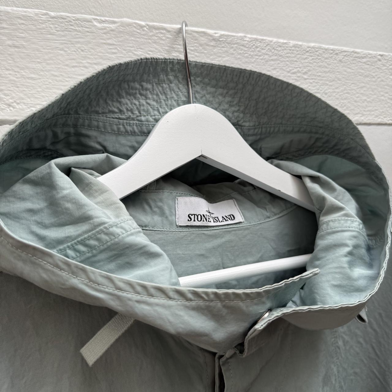 Stone Island Cupro Cotton Twill Smock Jacket light blue (L)