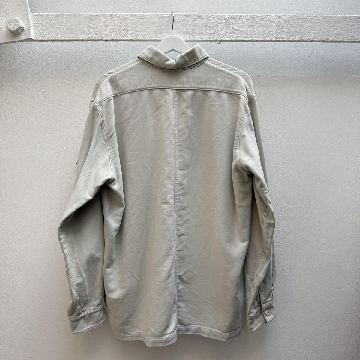 90s Stone Island Moleskin Overshirt Light Grey (L)