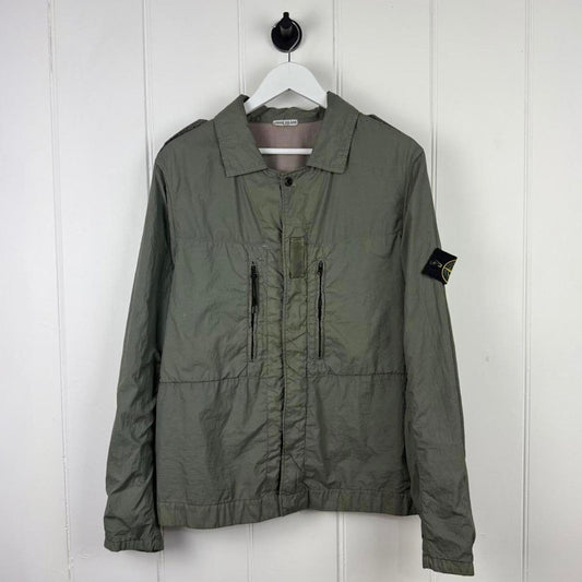 00s Stone Island Nylon Over Shirt in Green (L)