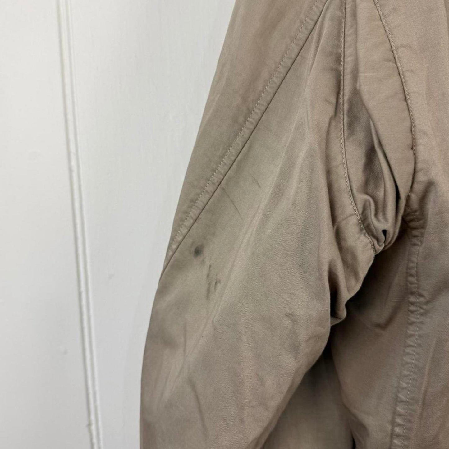 1996 Stone Island Raso Gommato Dutch Rope Parka Jacket Beige (XXL)