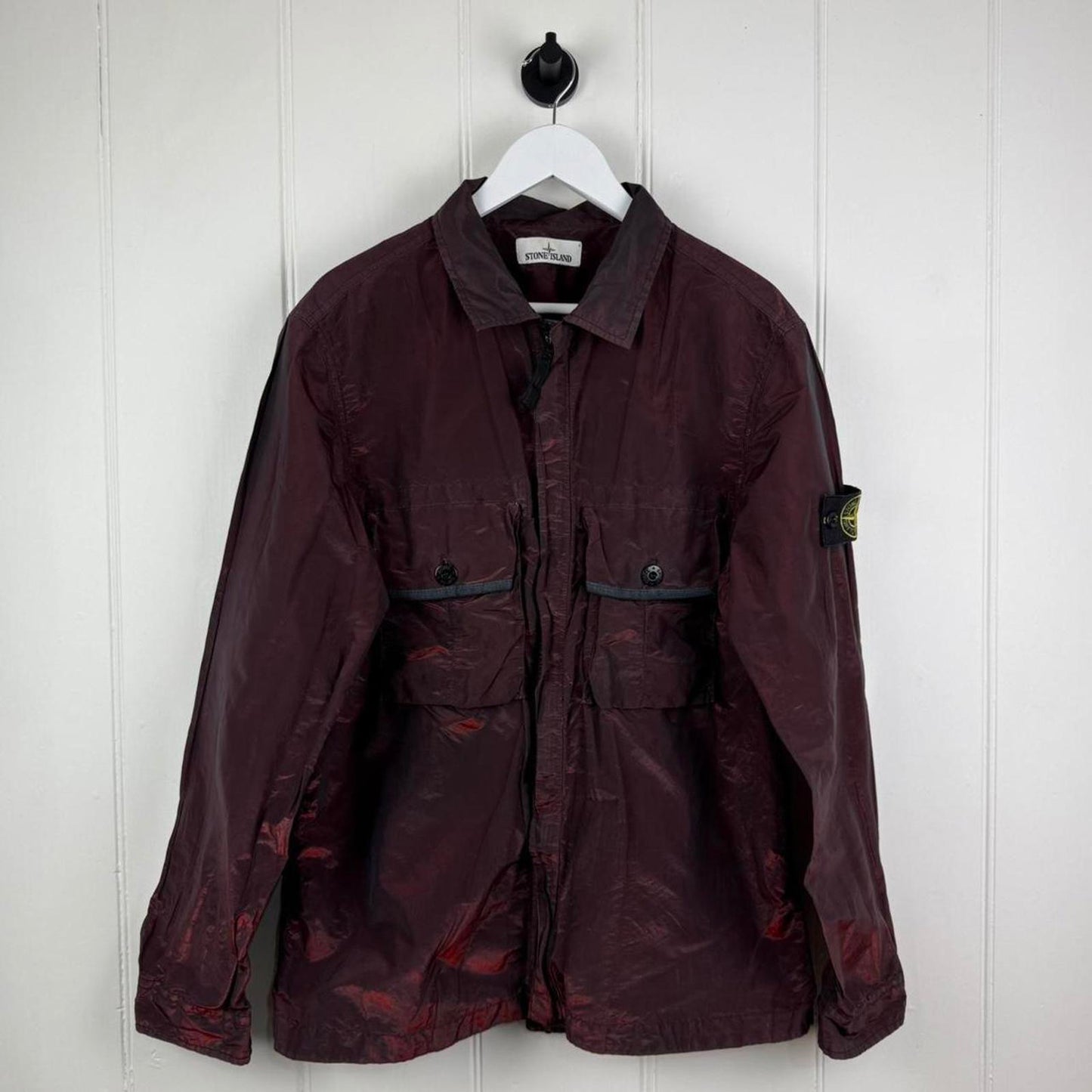 Stone Island Weft Jacket Pearlescent Burgundy (XXL)