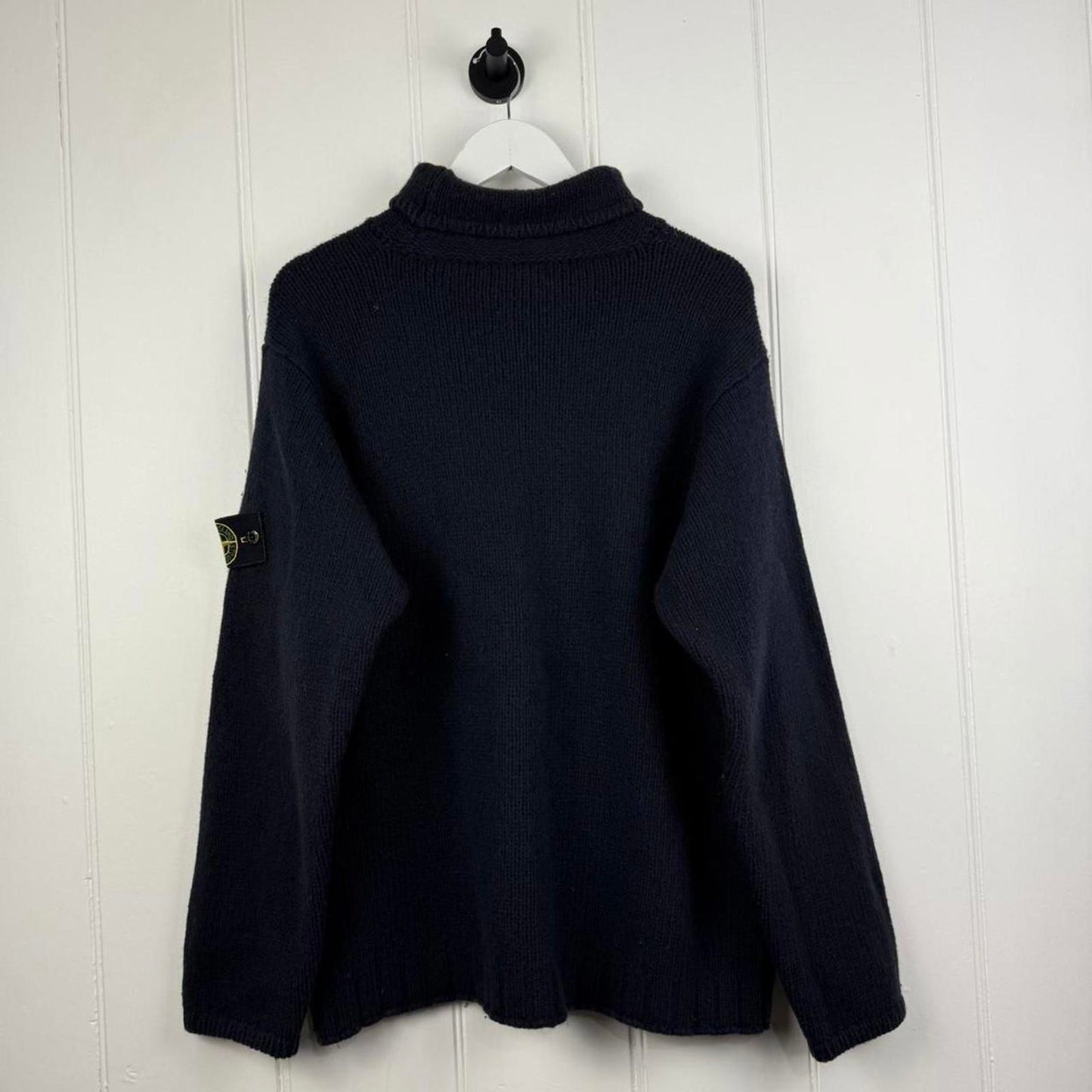 Stone Island Wool Mock Neck Knit Navy (XL)