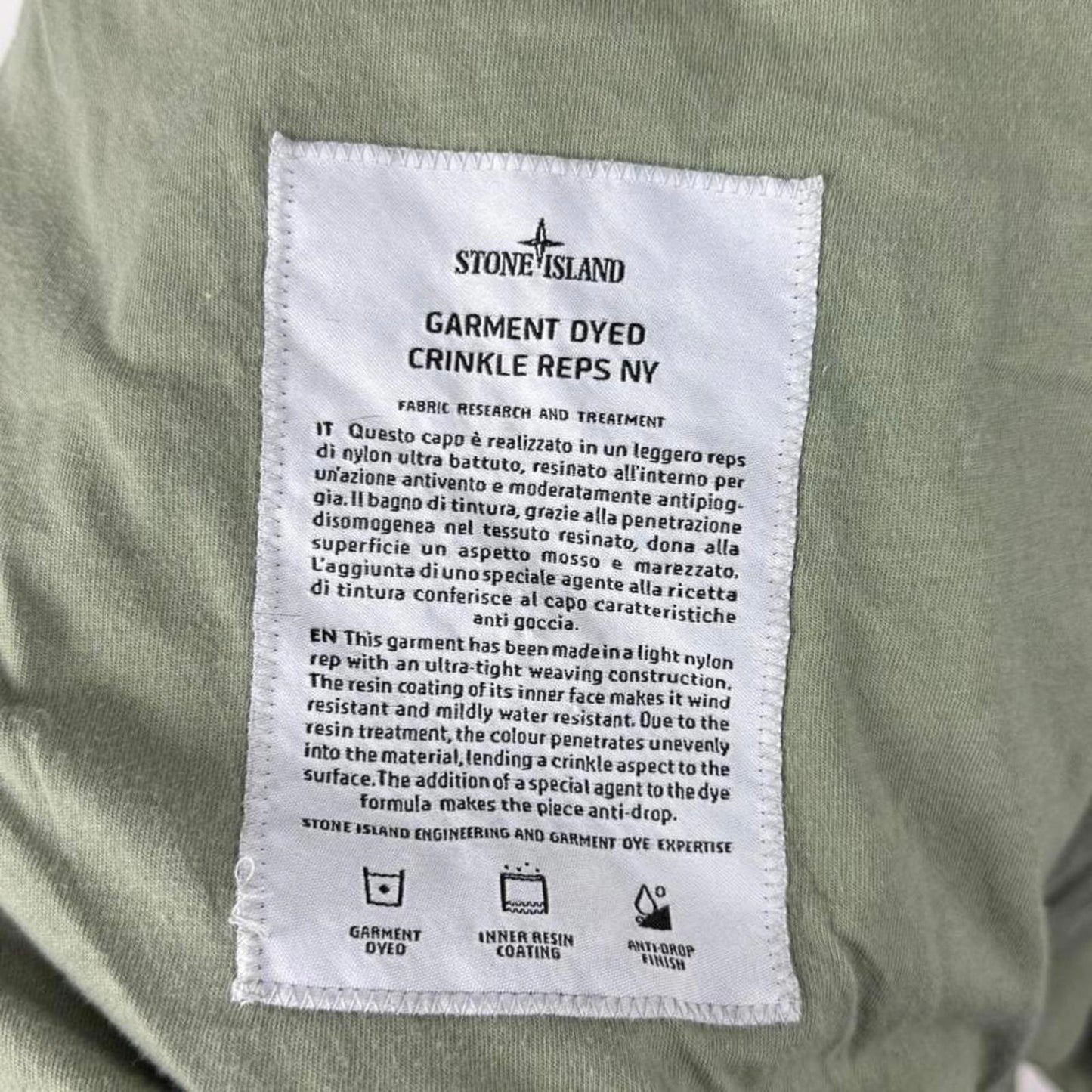 Stone Island Garment Dyed Crinkle Reps NY Hooded Jacket (L)