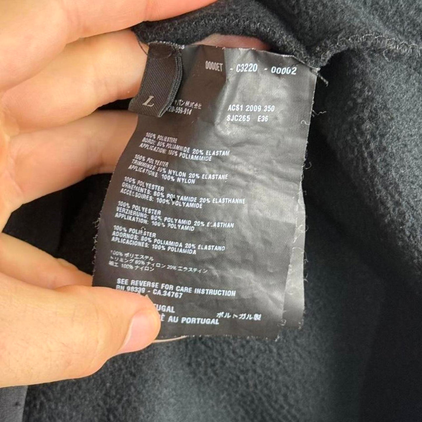 00s Prada Sport Hooded Fleece Jumper in Black (L)