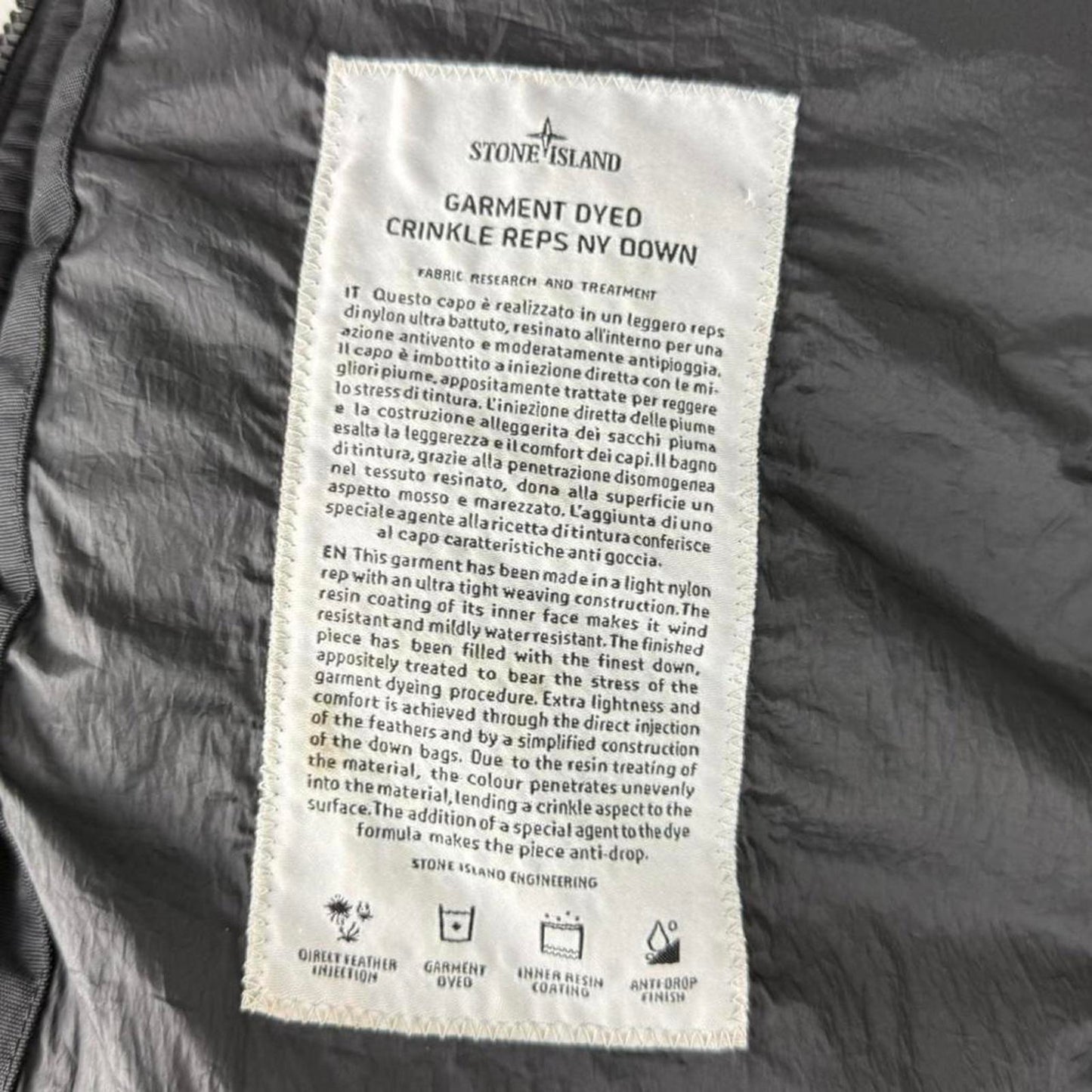 Stone Island Crinkle Reps NY Down Jacket Black (L)