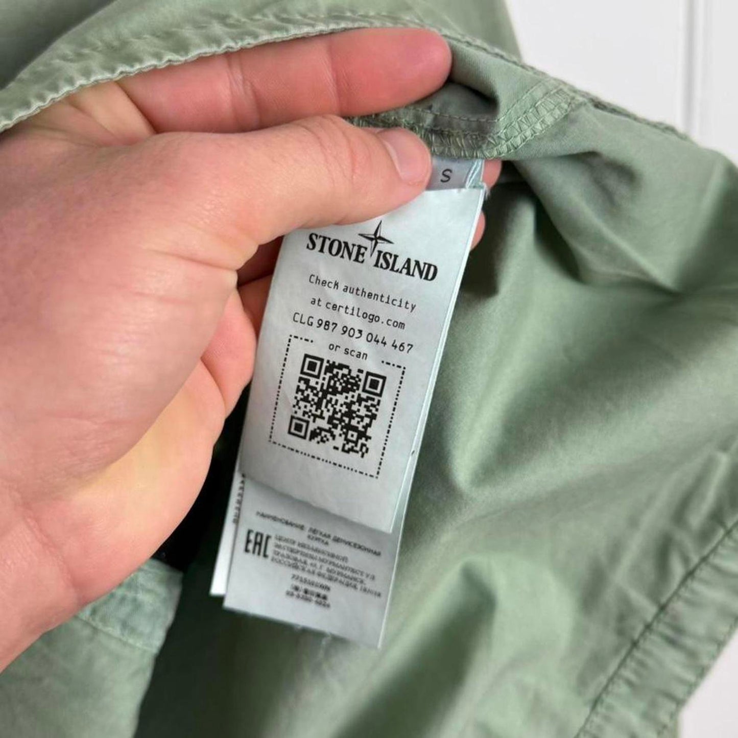 Stone Island Zip Shirt Overshirt – Sage Green (S)