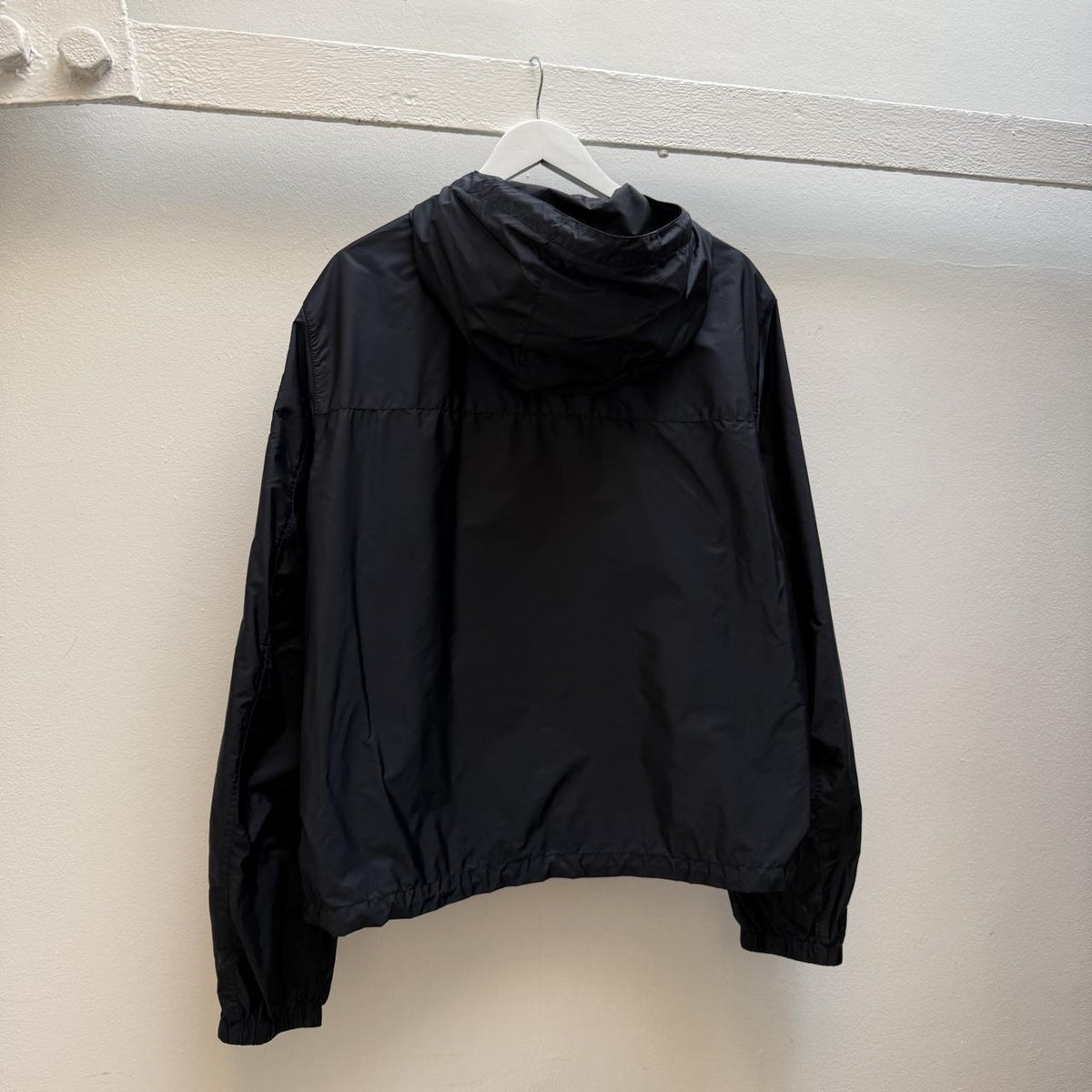 Prada Navy Blue Nylon Hooded Shell Jacket (XL)