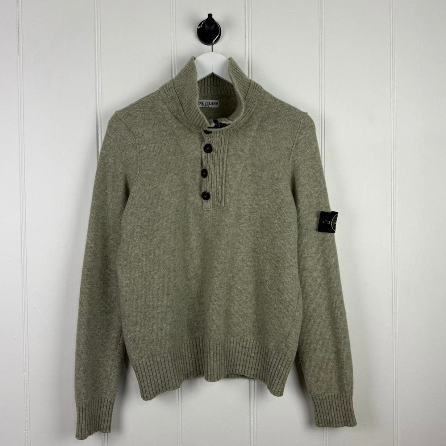 Stone Island Button-Neck Wool Knit (M)