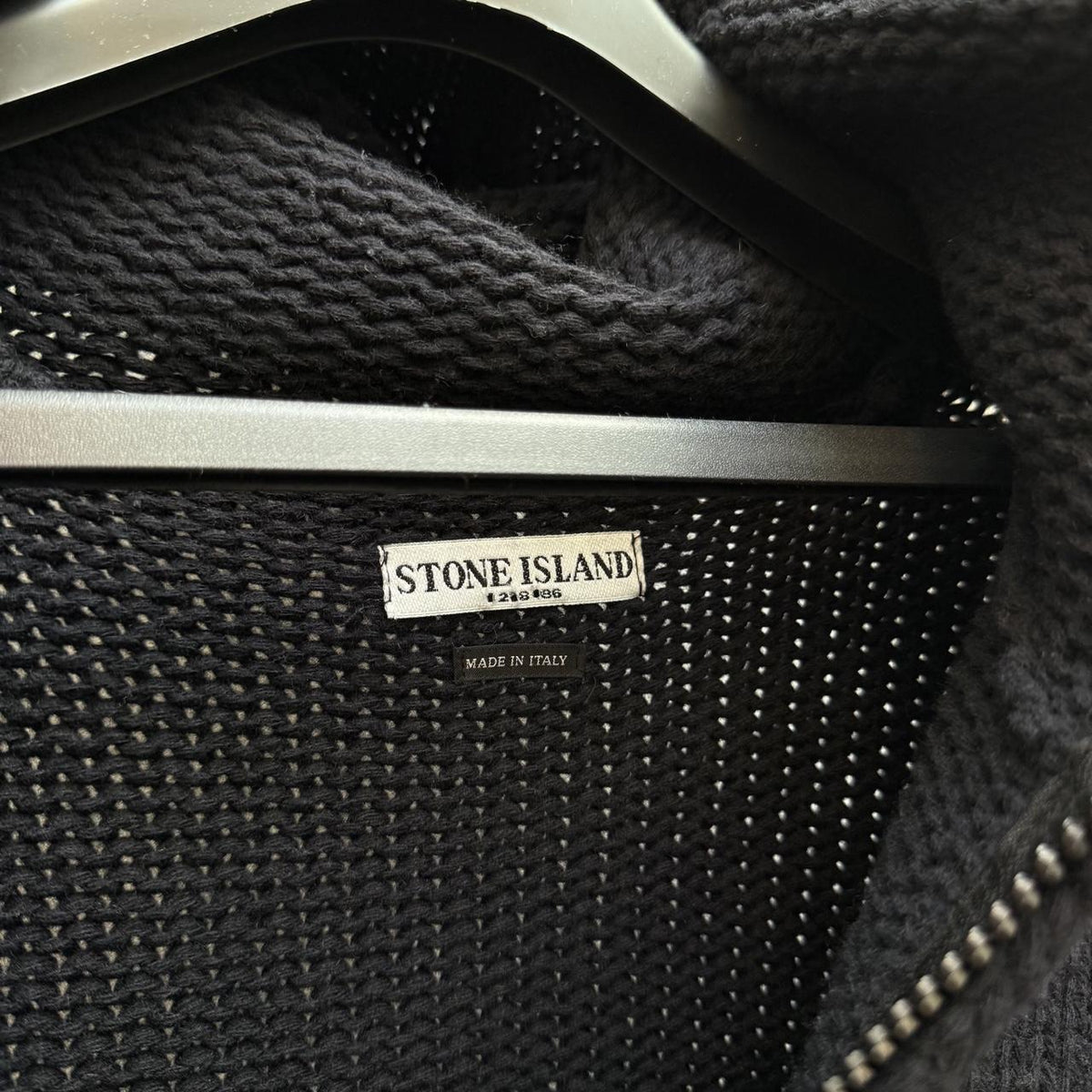 Stone Island Vintage Early 2000s Hooded Zip Knit Cardigan (L)