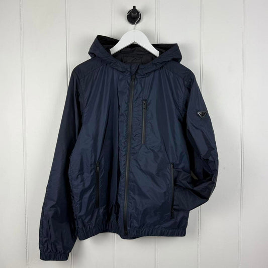 Prada Milano Windbreaker Jacket in Navy Blue (M)