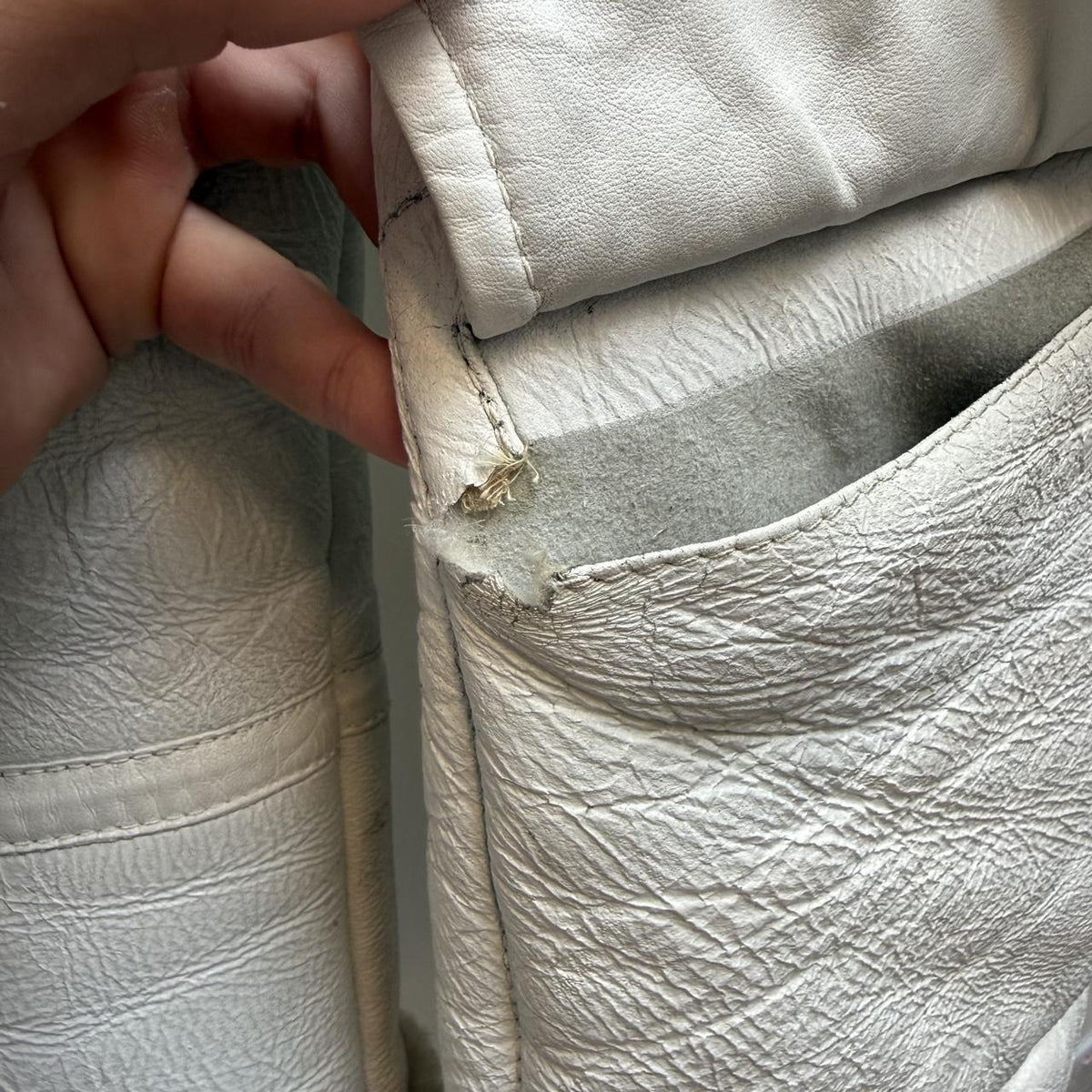 2007 Stone Island Hand Painted Shearling Jacket – Cream (M)