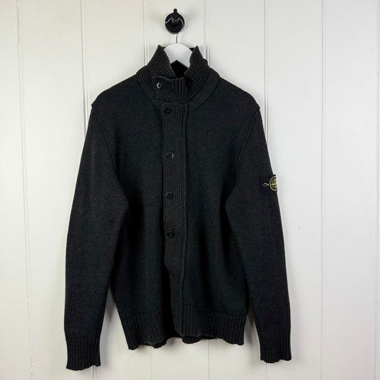 Stone Island Button Up Knit Cardigan Charcoal (XL)