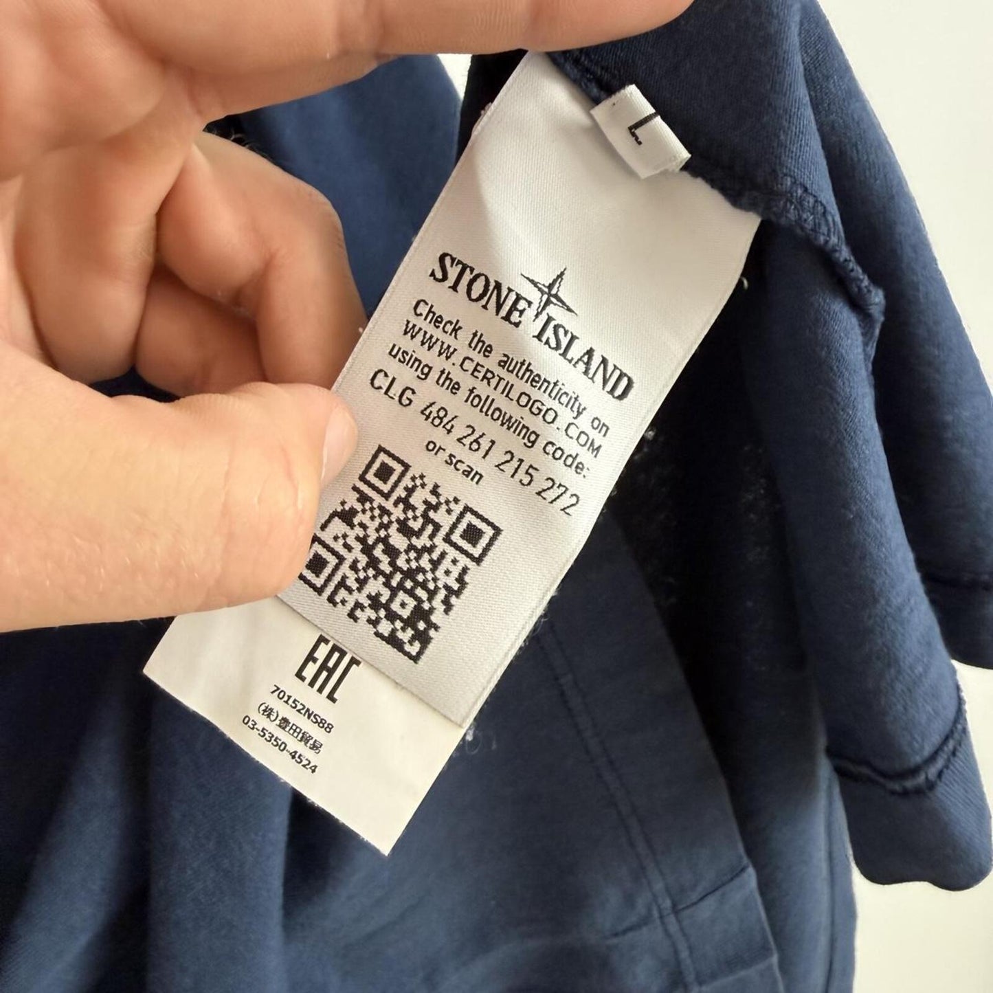 Stone Island Reflective Logo T-Shirt Navy (L)