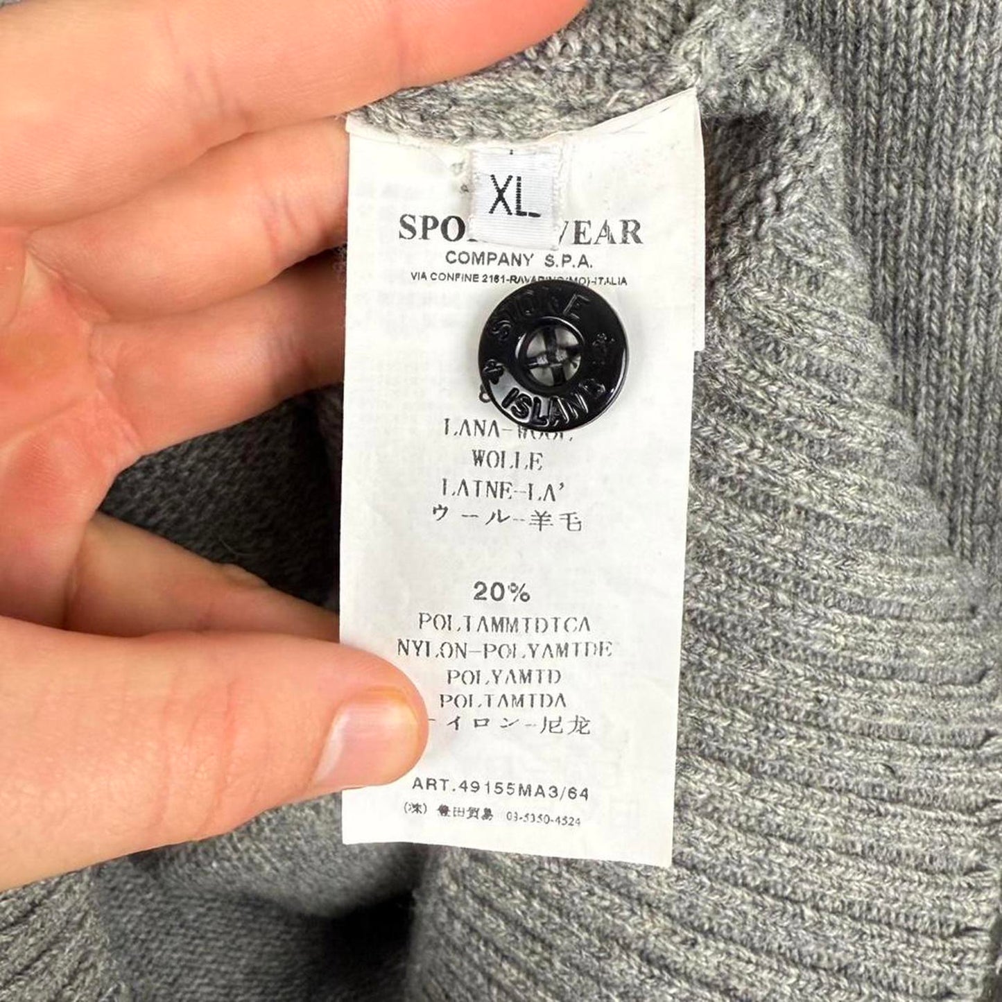 Stone Island 2000s Zip-Up Knit Hoodie (XL)