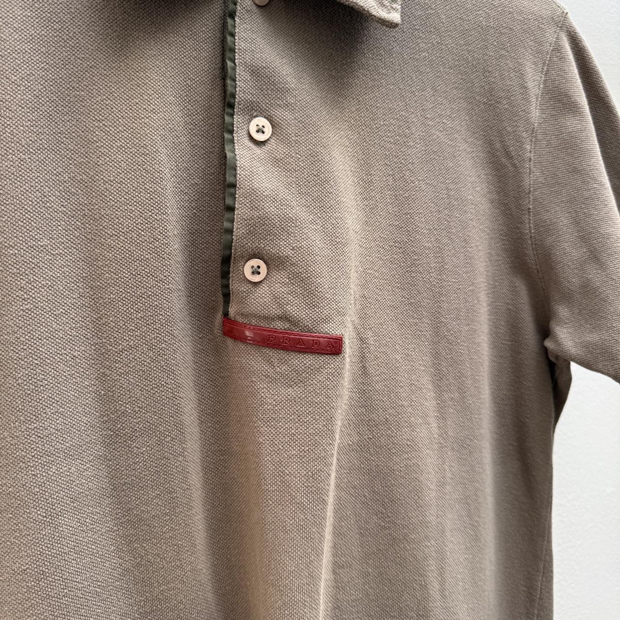 00’s Prada Sport Logo Polo Shirt in brown (M)