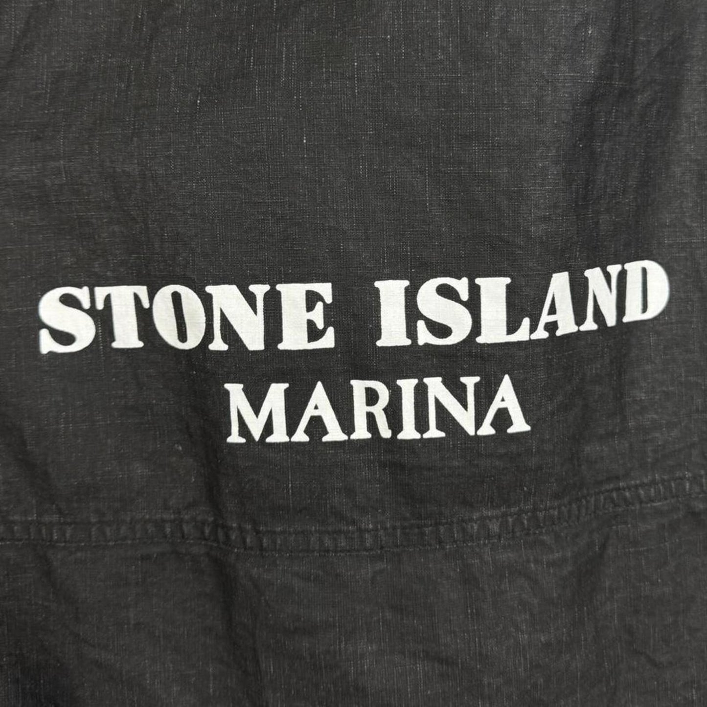 Stone Island Marina Raw Plated Linen Jacket Black (M)