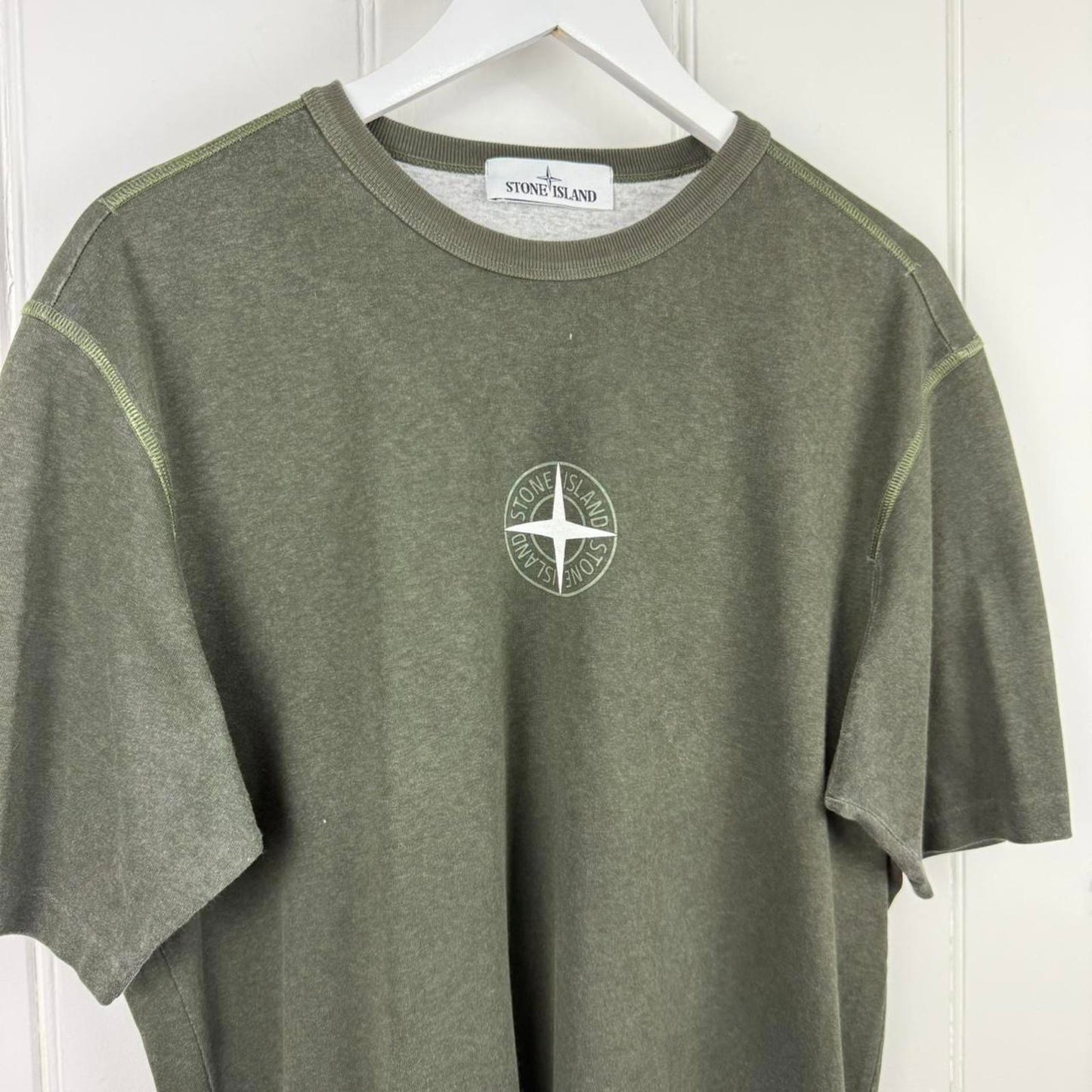Stone Island Garment Dyed Compass Tee Green (L)