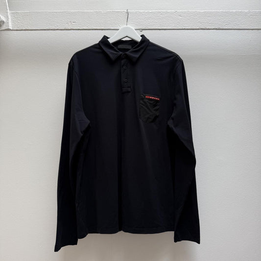 Prada Sport Logo Polo Shirt L/S (L/XL)