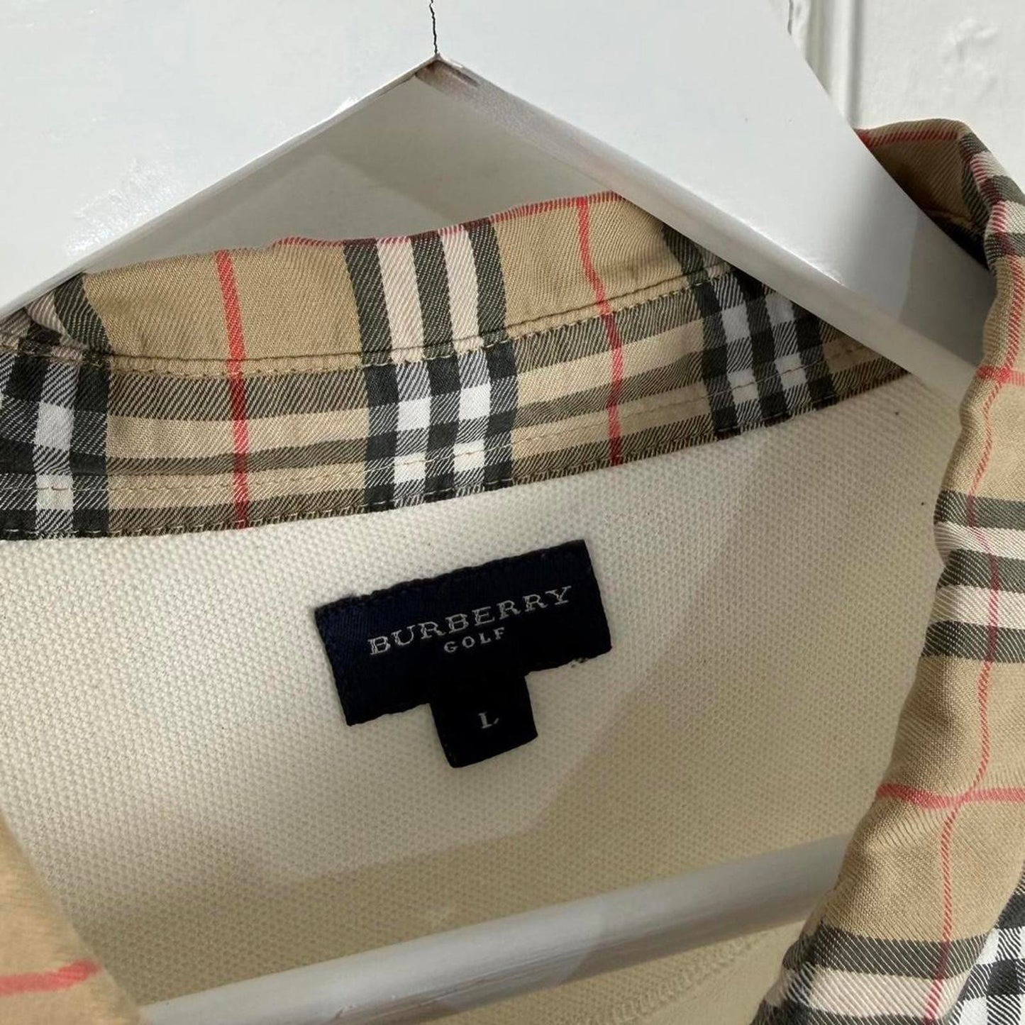 Burberry Golf Polo Shirt Nova Check Collar (L)