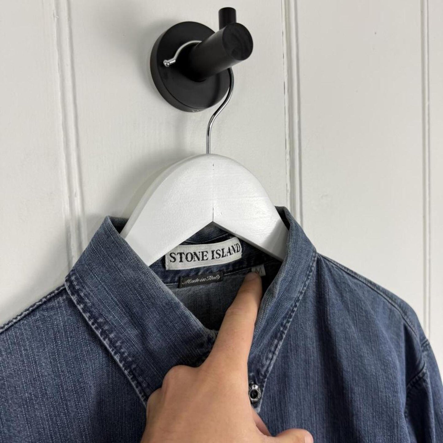 Stone Island Denim Logo Shirt Blue (M)