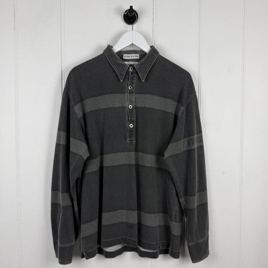 1995 Stone Island Rugby Style Polo Grey (M)