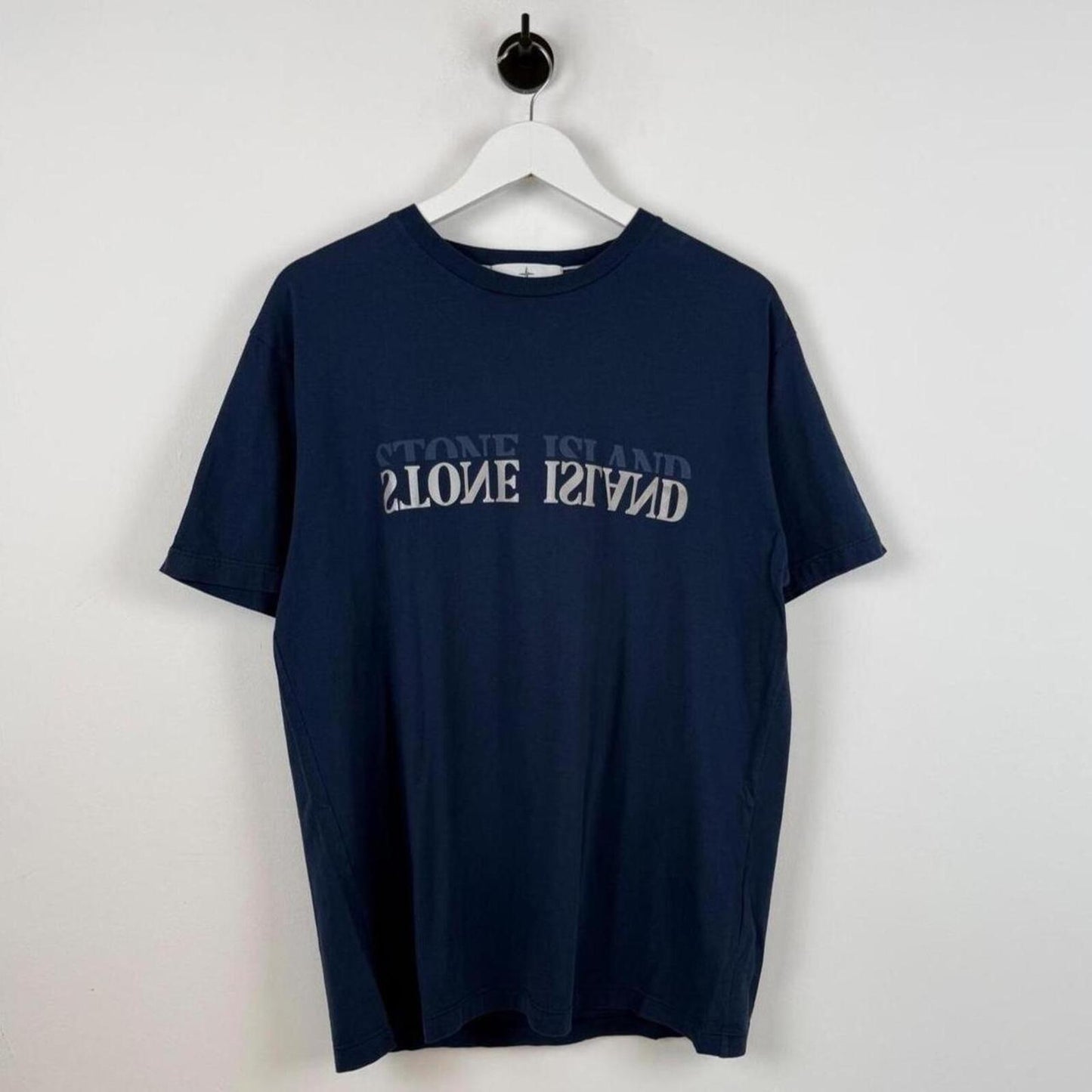 Stone Island Reflective Logo T-Shirt Navy (L)