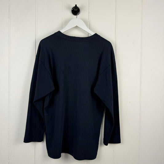 Stone Island Long Sleeve Logo T-Shirt Navy (M)