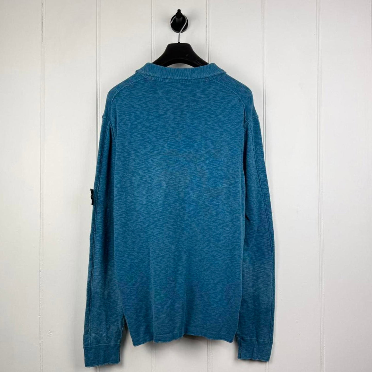 Stone Island Long Sleeve Polo Shirt Blue (XXL)