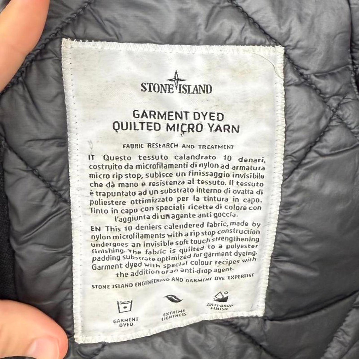 Stone Island Garment Dyed Quilted Micro Yarn Jacket (L)