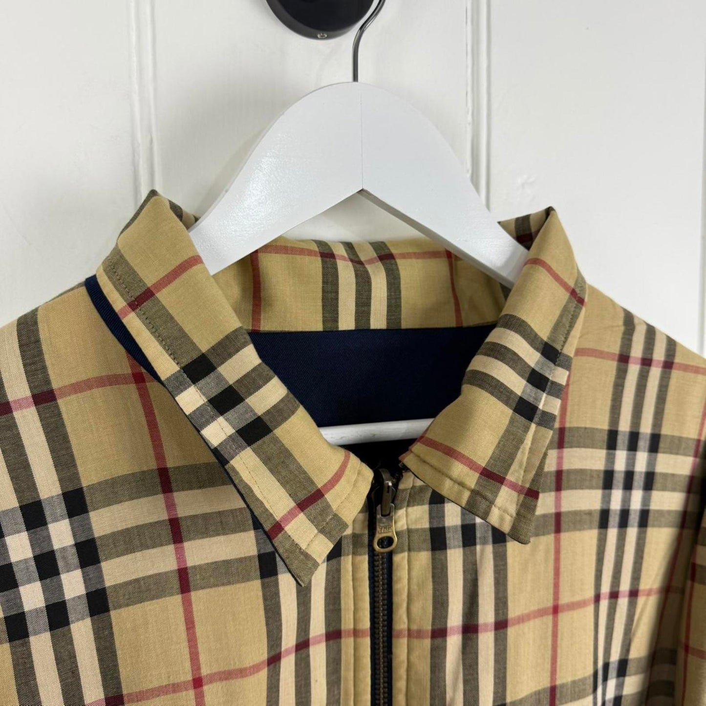 Vintage Burberry Reversible Nova Check Jacket in Navy (XL)