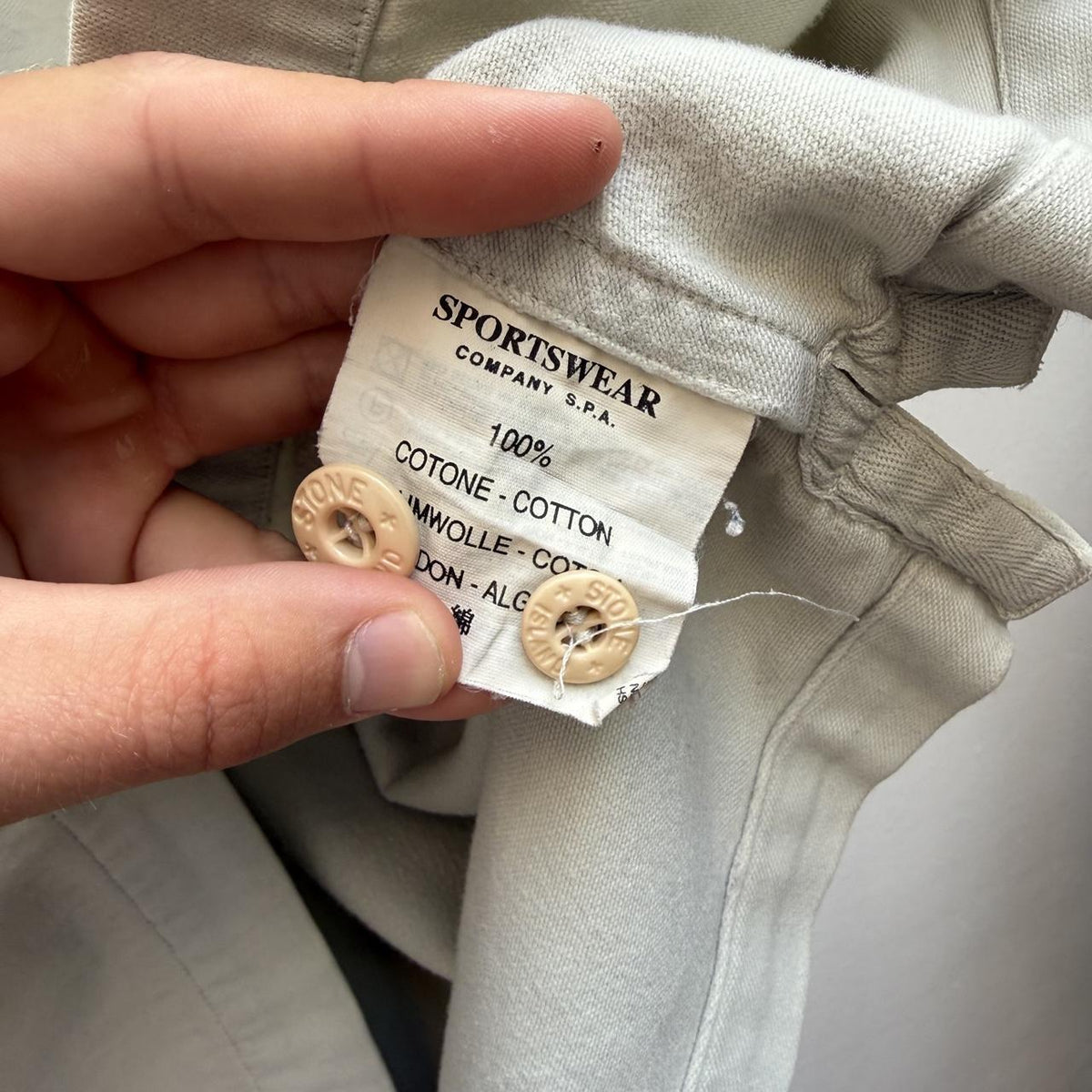 90s Stone Island Moleskin Overshirt Light Grey (L)
