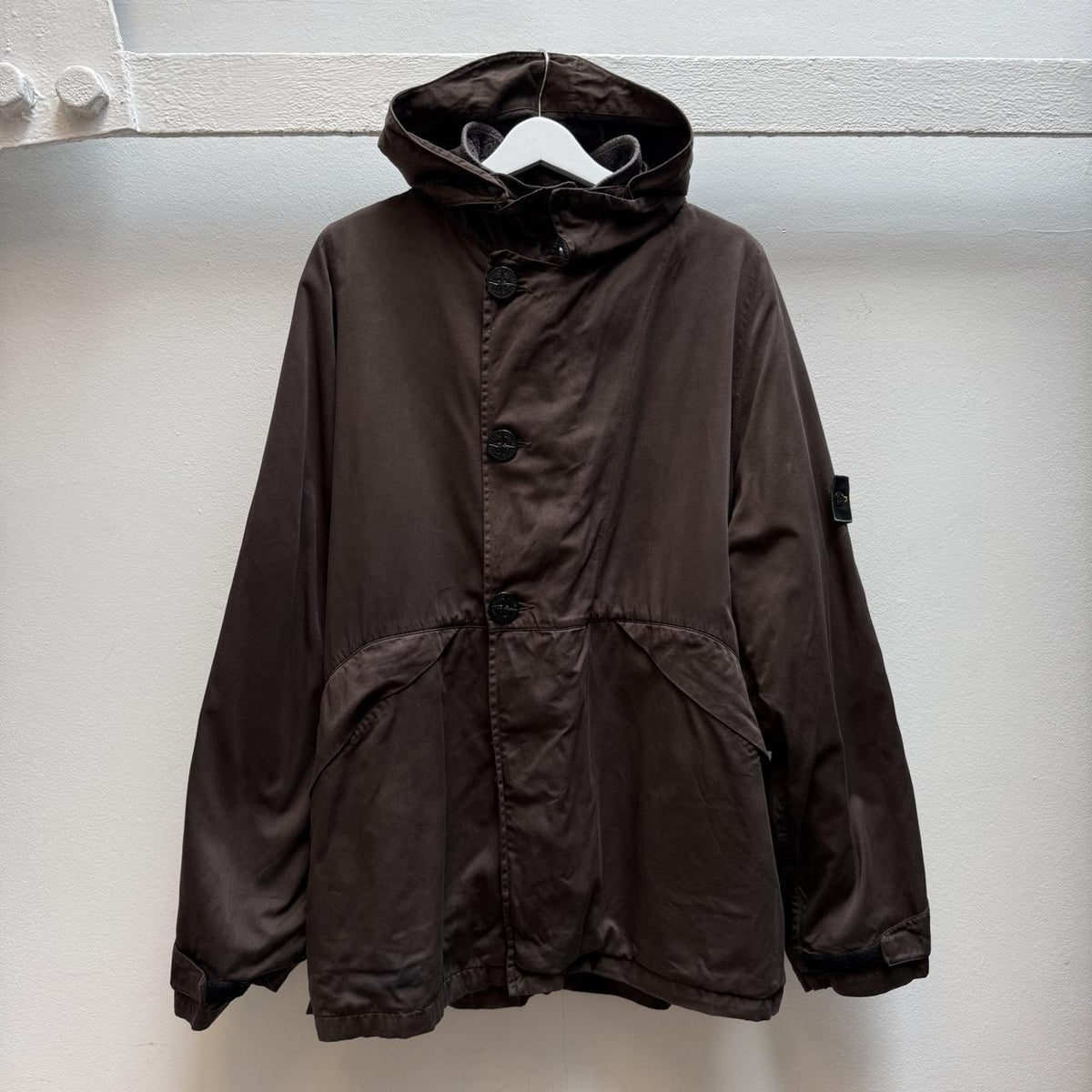 1990s Stone Island Raso Gommato Dutch Rope Jacket – Brown (XL)