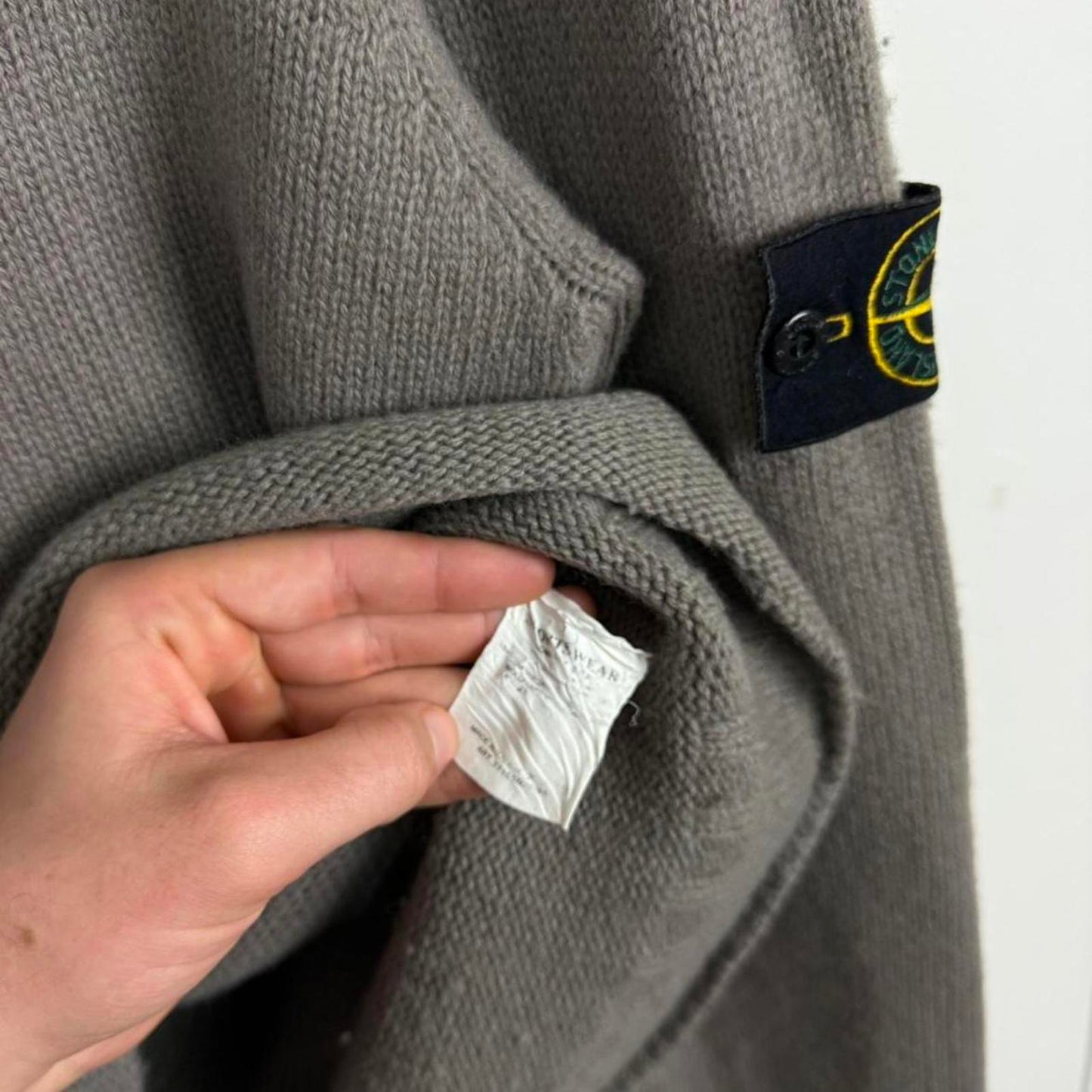 Mid 00s Stone Island Knit Jumper in Grey (M)
